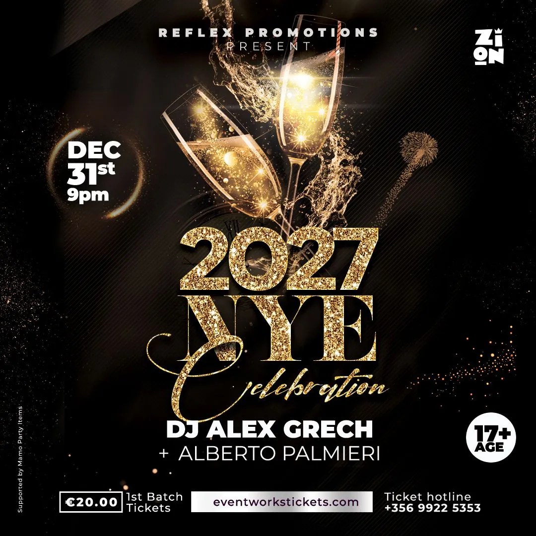 Zion NYE Party with DJ Alex Grech
