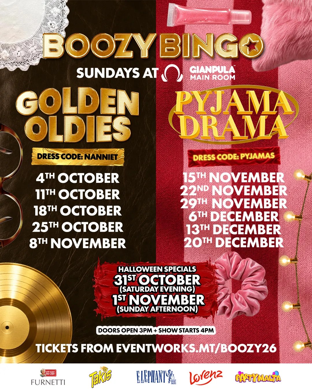 Boozy Bingo pres. Golden Oldies - 25th October